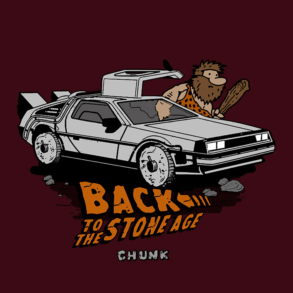 Back To The Stone Age Burgundy T-Shirt - Image 3