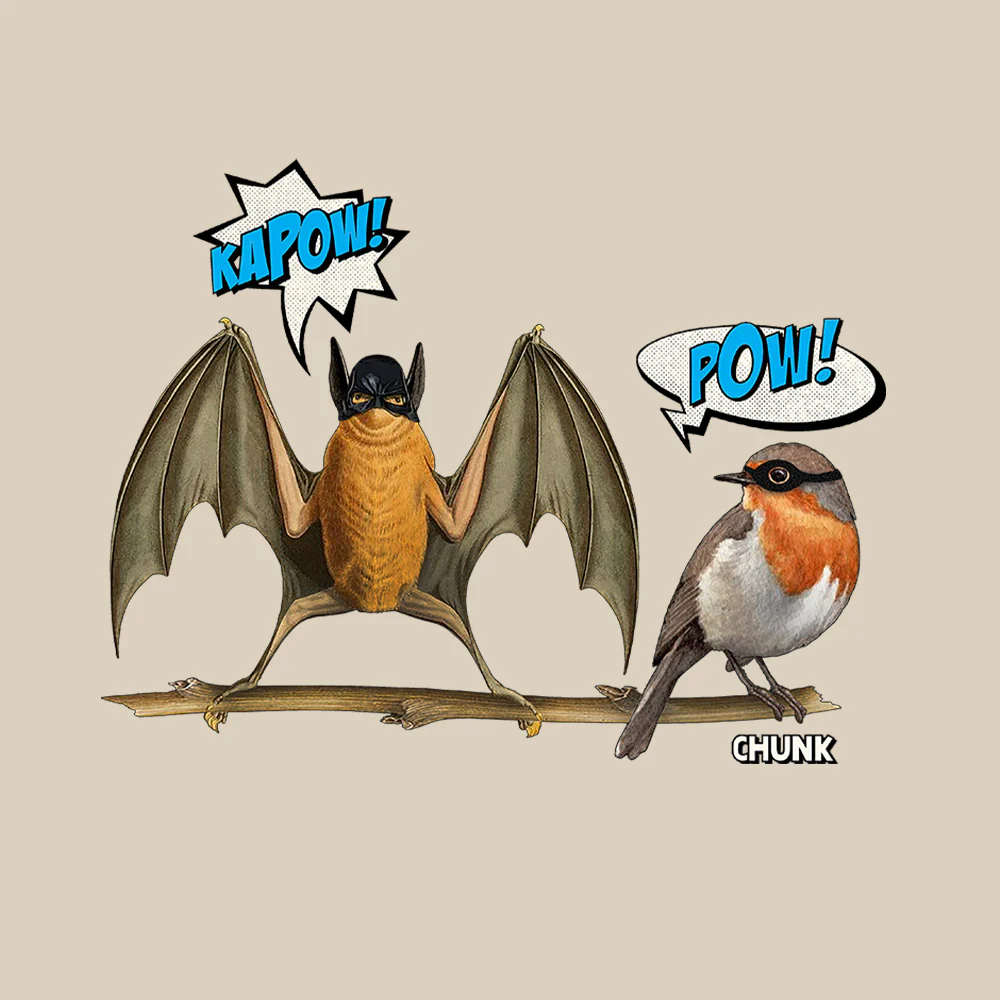 Bat & Robin Beige T-Shirt - Image 2