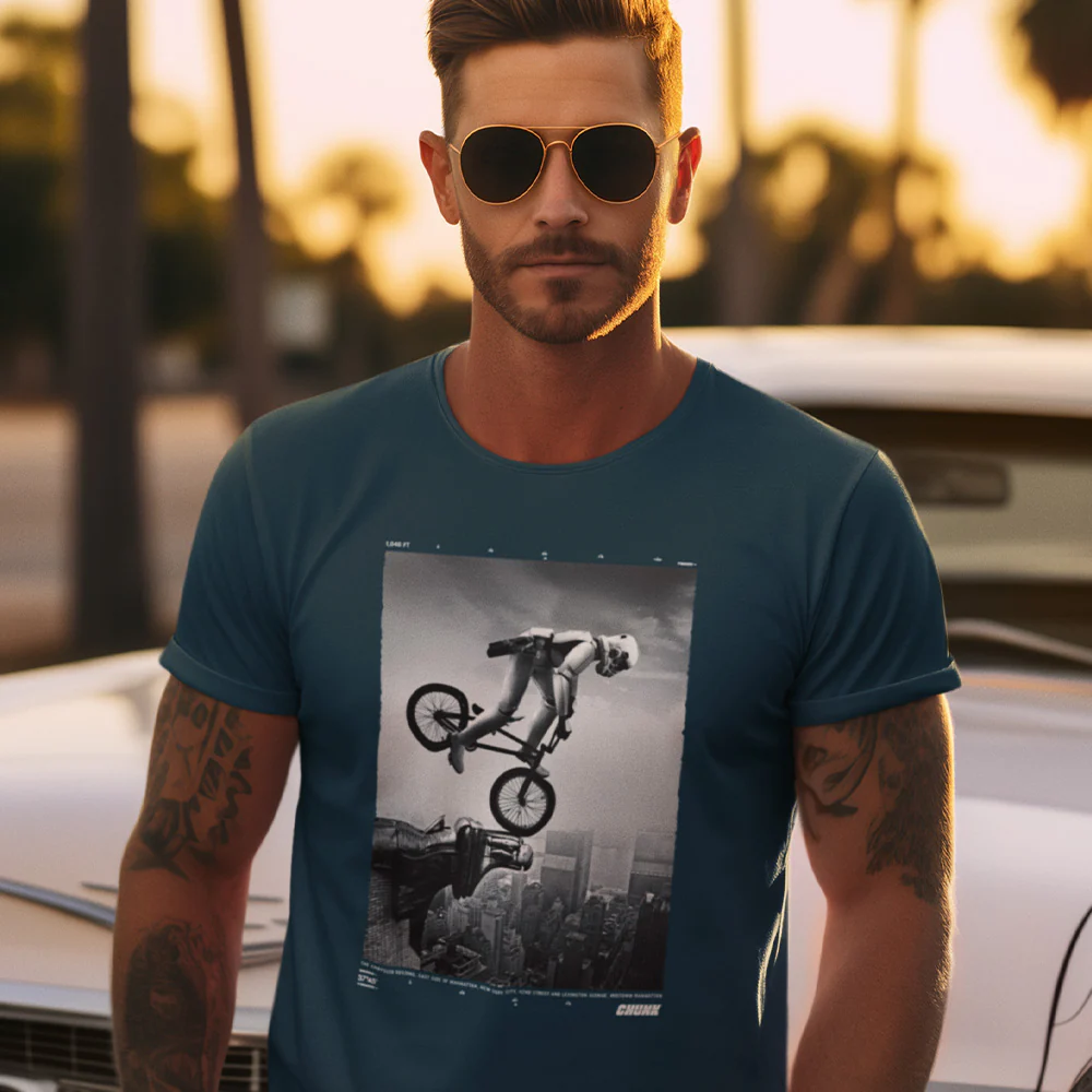 BMX Trooper Denim Blue T-Shirt - Image 2