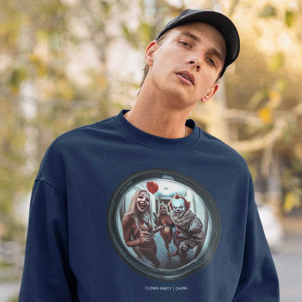 Clown Party Navy Sweatshirt - Image 3