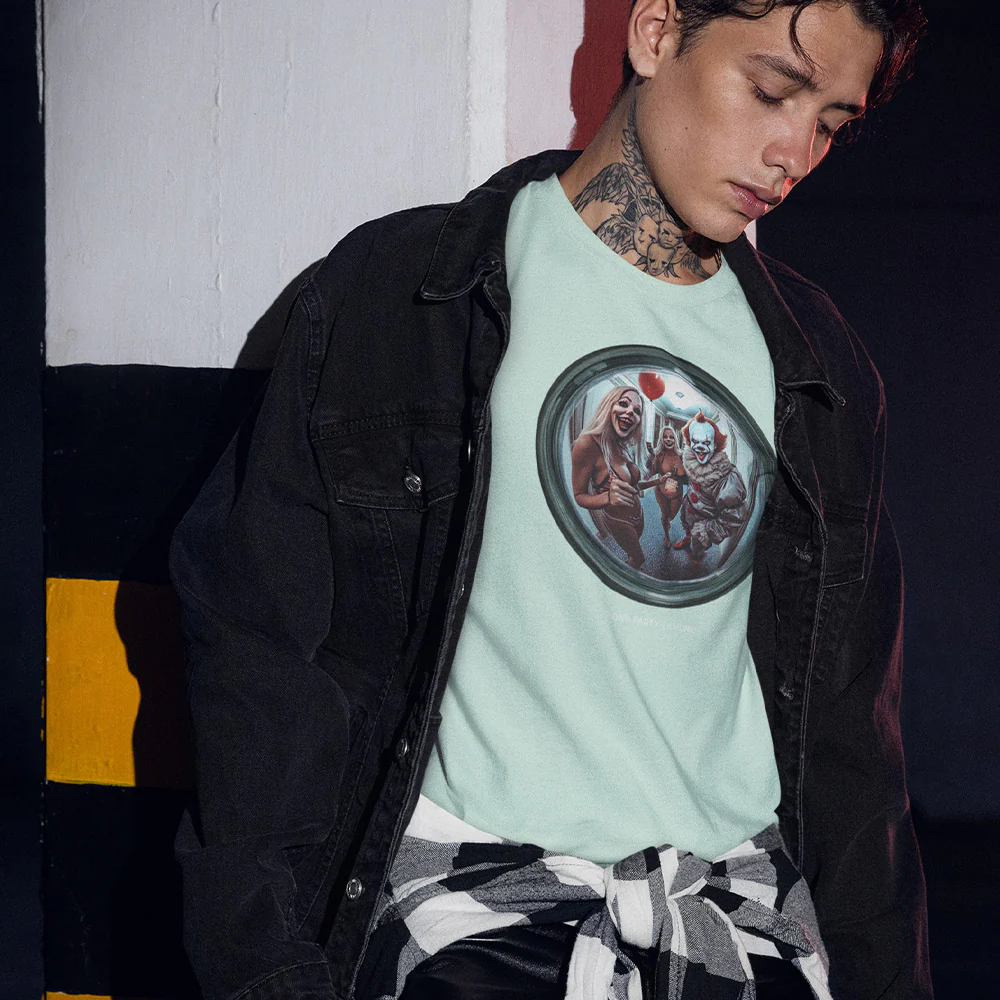 Clown Party Pale Green T-Shirt - Image 3