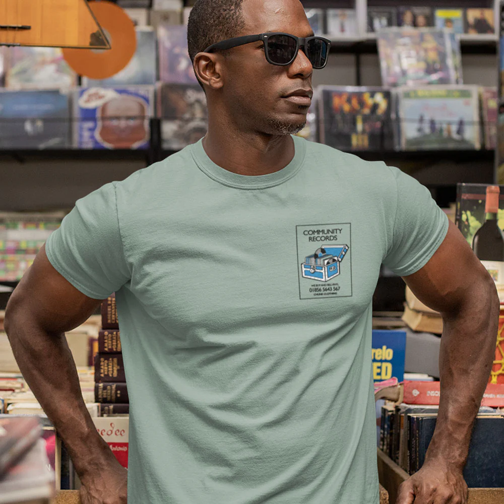 Community Records Pale Green T-Shirt - Image 4