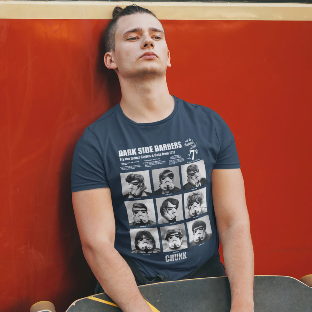 Darkside Barbers Faded Denim T-Shirt - Image 2