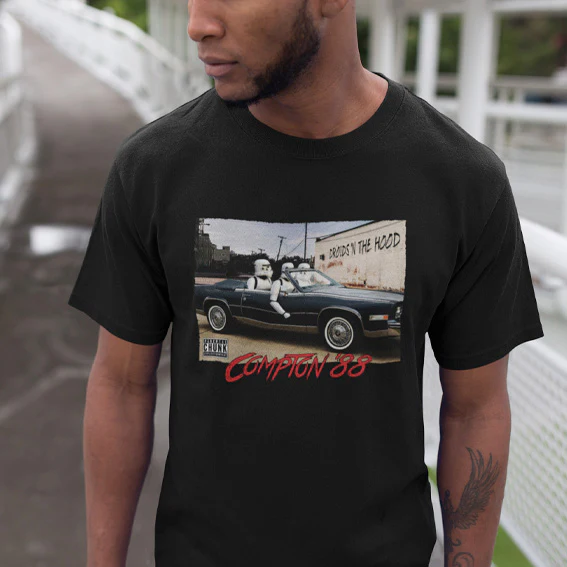 Droids 'n the Hood Black T-Shirt - Image 2
