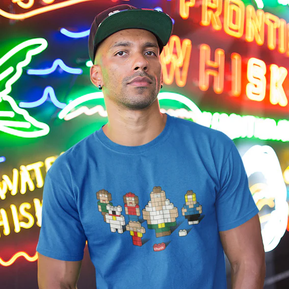 Dysfunctional Bricks Bright Blue T-Shirt - Image 2