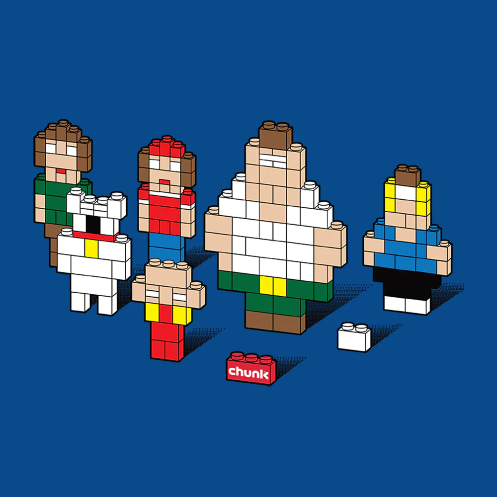 Dysfunctional Bricks Bright Blue T-Shirt - Image 3