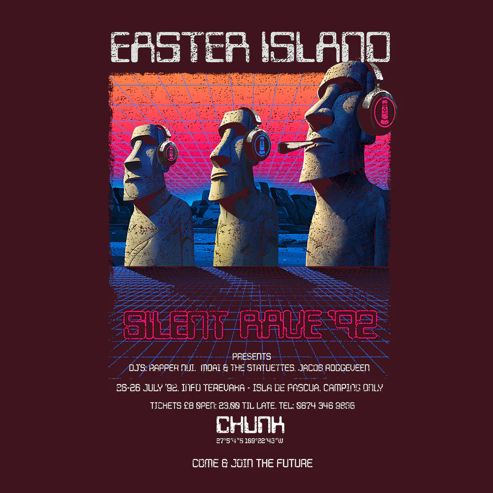Easter Island Burgundy T-Shirt - Image 3