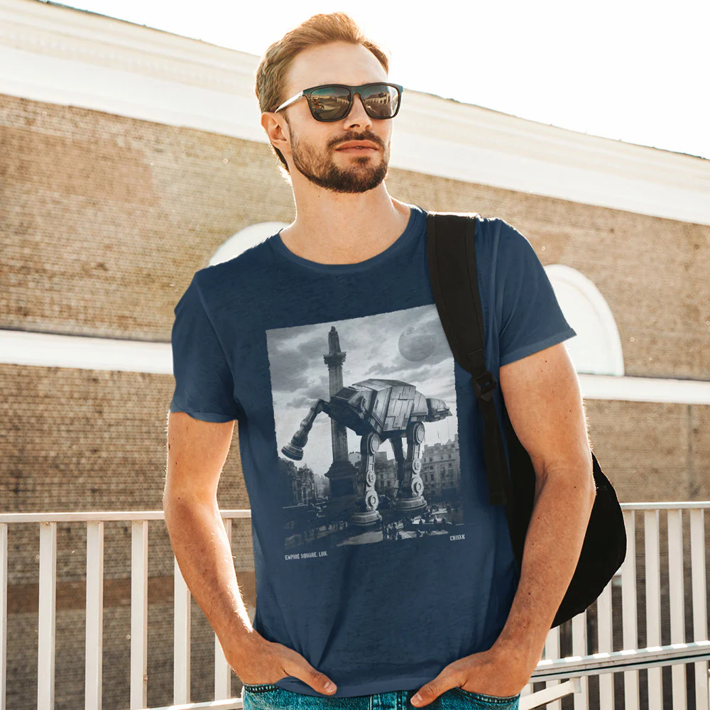Empire Square Denim Blue T-Shirt - Image 2