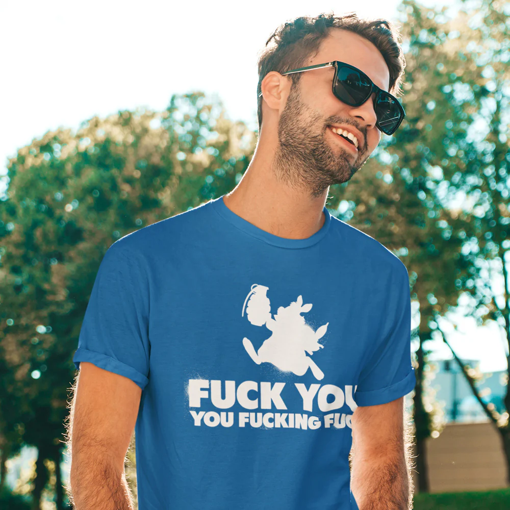 Fuck You Bright Blue T-Shirt - Image 2
