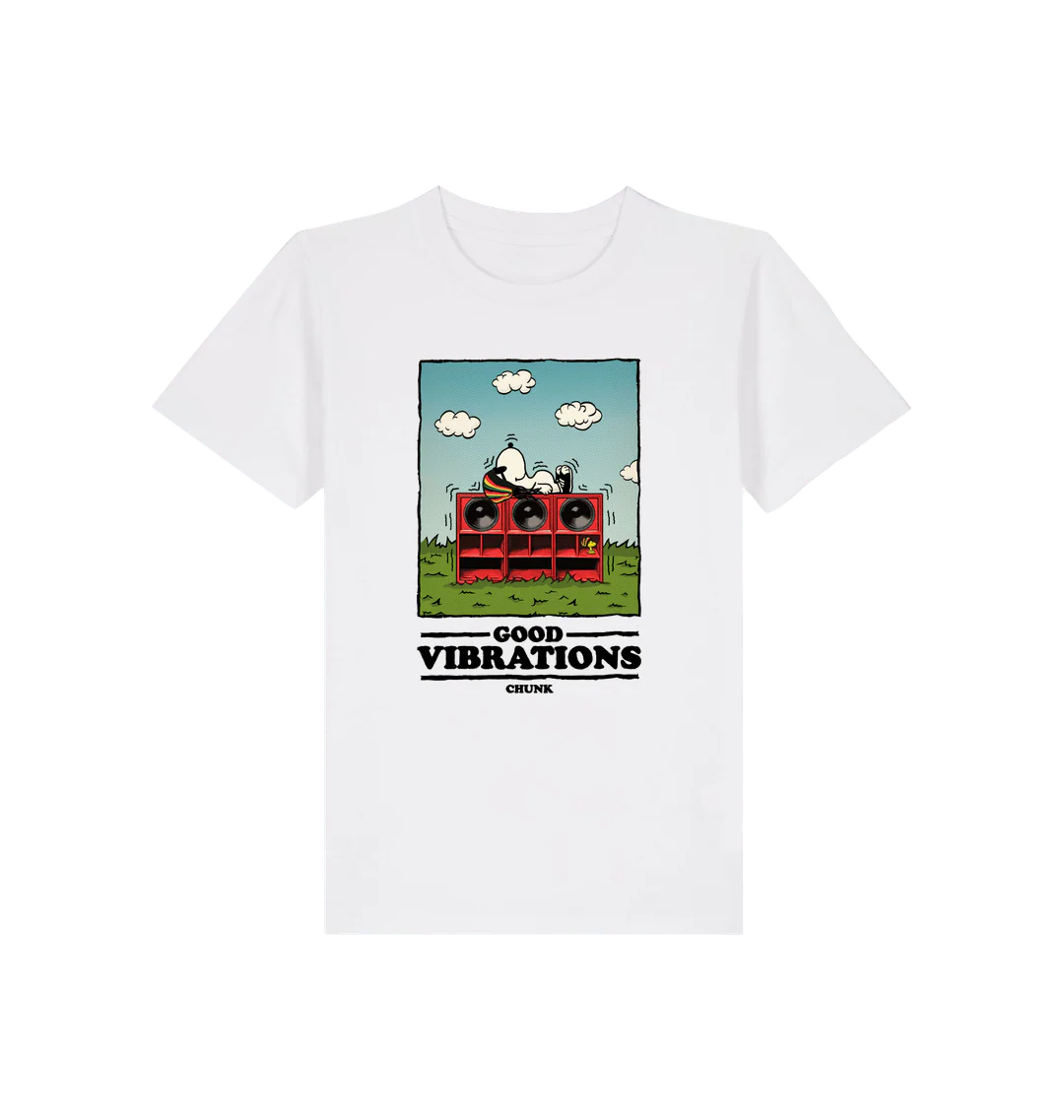 Good Vibrations White Kids T-Shirt - Image 2