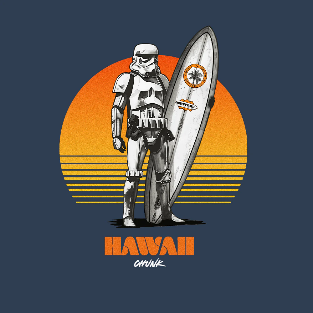 Hawaii Surfer Faded Denim T-Shirt - Image 3