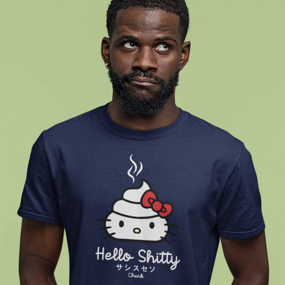 Hello Shitty Navy T-Shirt - Image 2