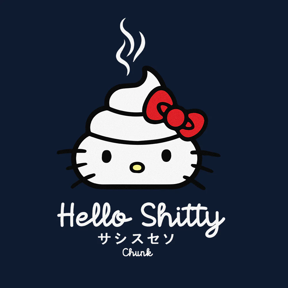 Hello Shitty Navy T-Shirt - Image 3