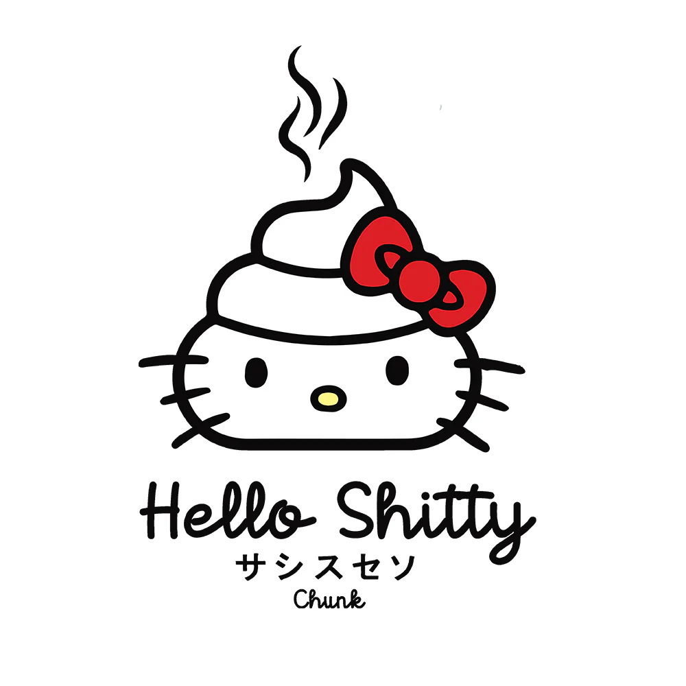 Hello Shitty White T-Shirt - Image 2