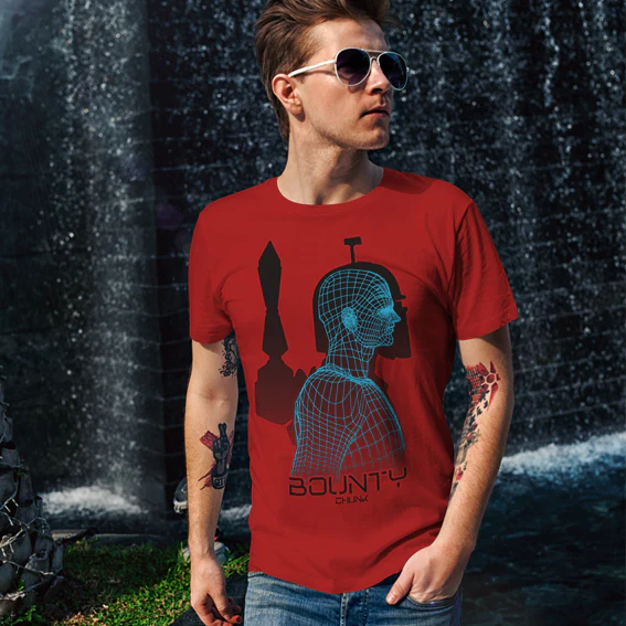 Hunter Silhouette Dark Red T-Shirt - Image 2