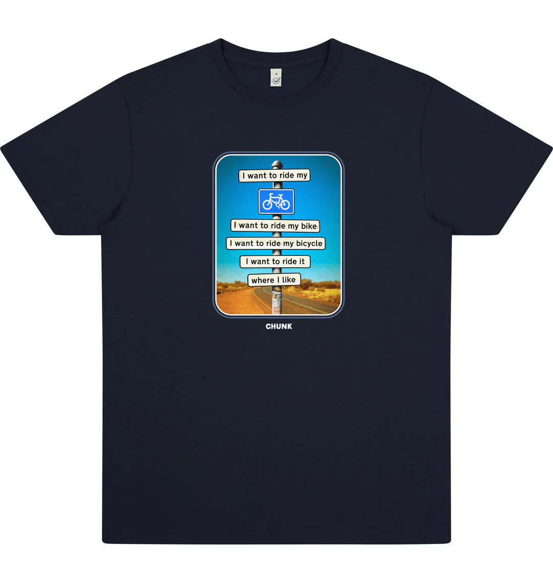 I Want To Ride My Bicycle Navy T-Shirt - Image 3