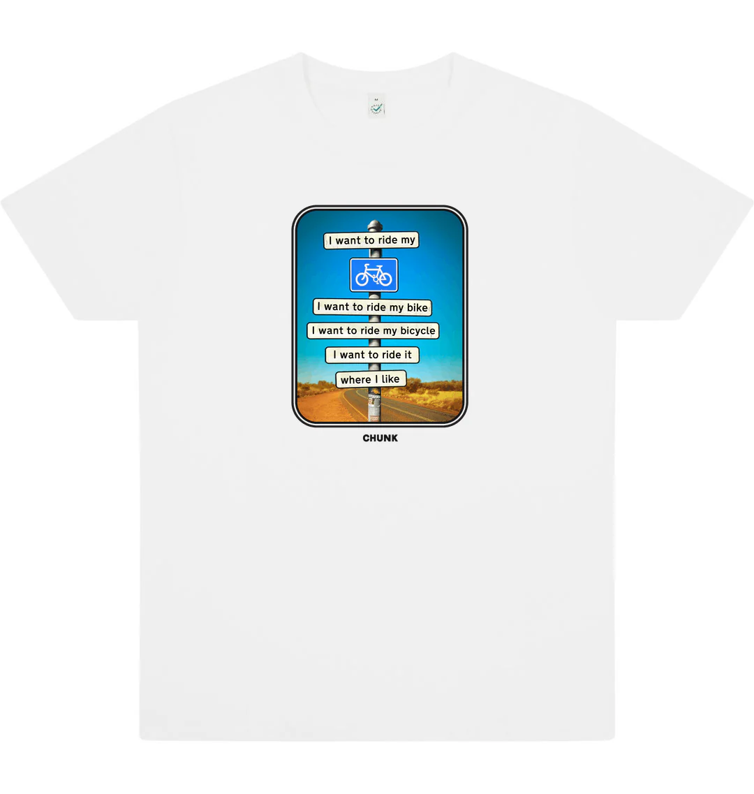 I Want To Ride My Bicycle White T-Shirt - Image 3