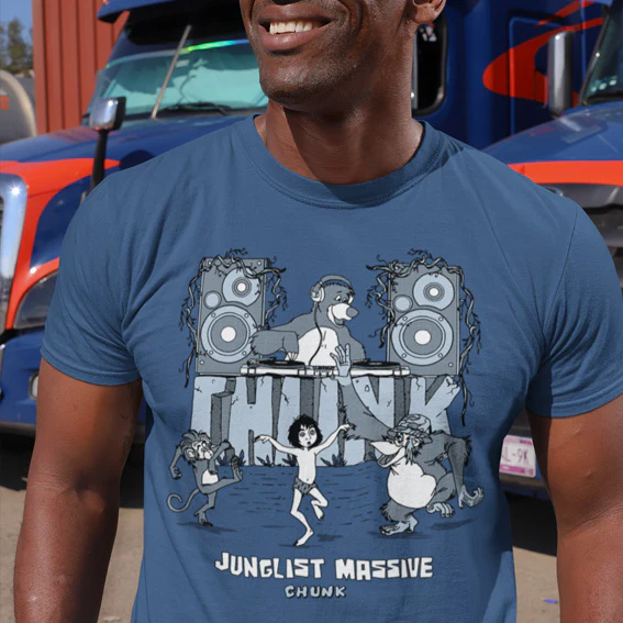 Jungle Massive Faded Denim T-Shirt - Image 2