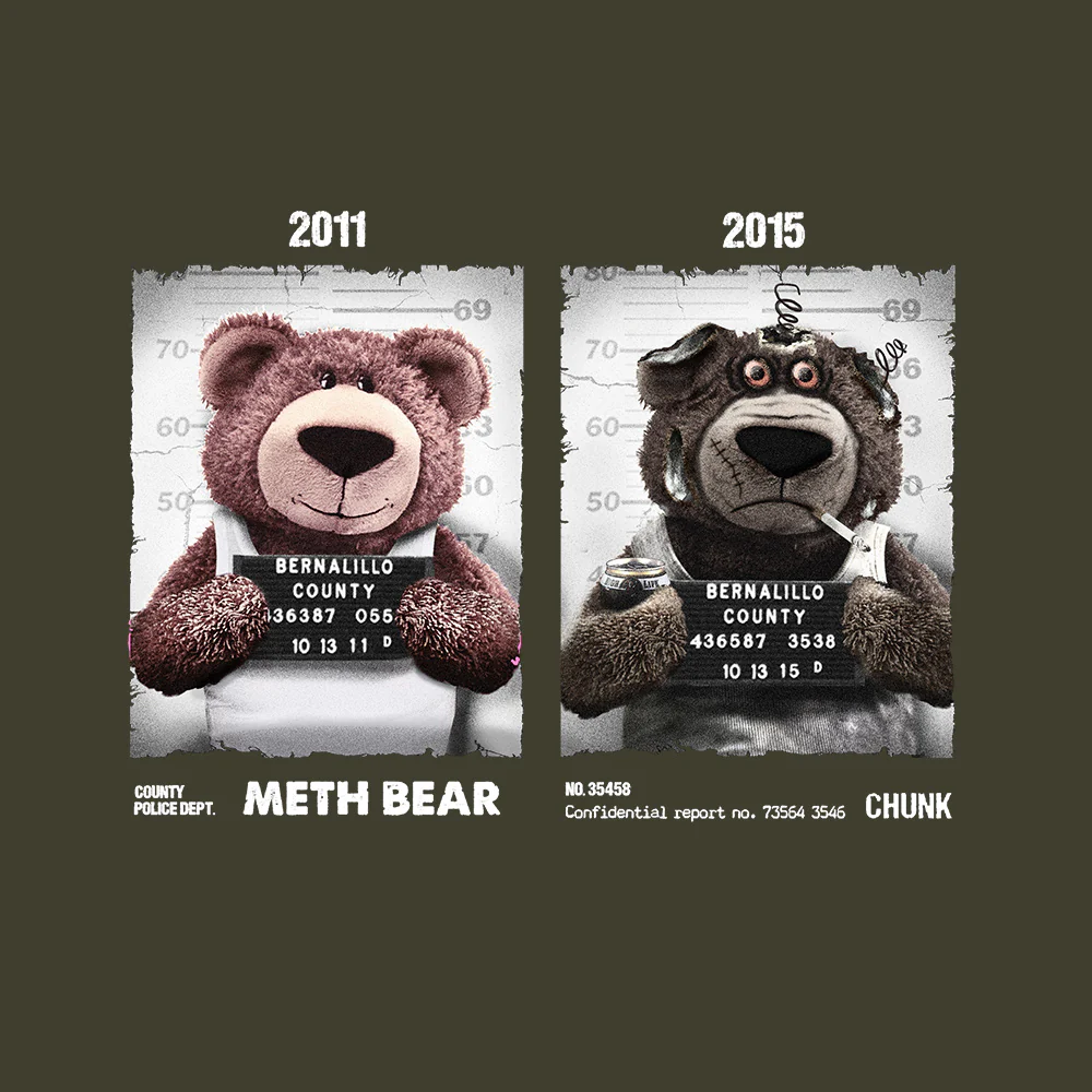 Meth Bear Khaki T-Shirt - Image 2
