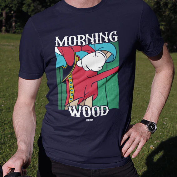Morning Wood Navy T-Shirt - Image 2