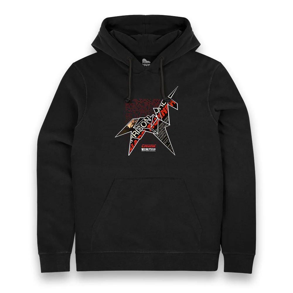 Origami Unicorn Black Hoodie