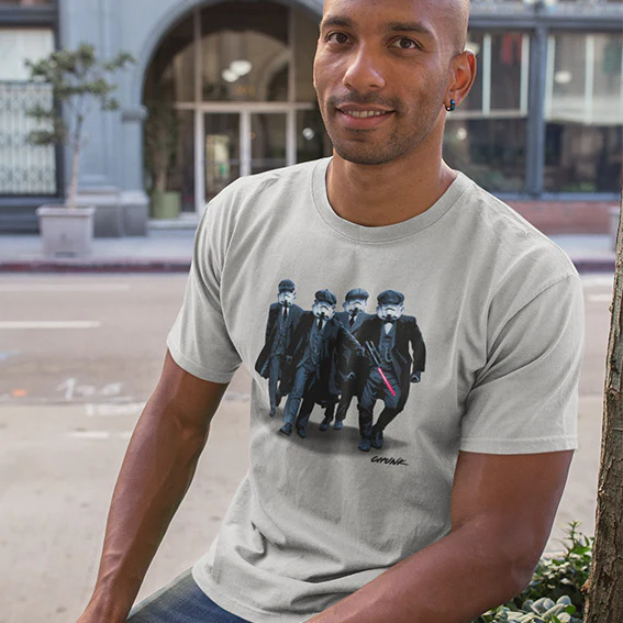 Peeky Troopers Light Grey T-Shirt - Image 2