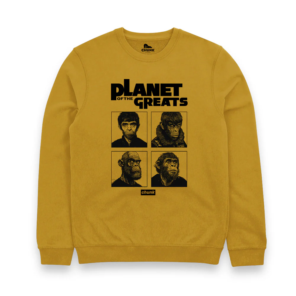 Planet Of the Greats Faded Mustard Sweatshirt