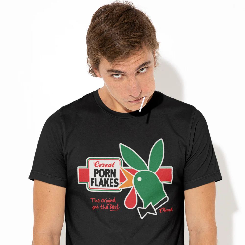 Porn Flakes Black T-Shirt - Image 2