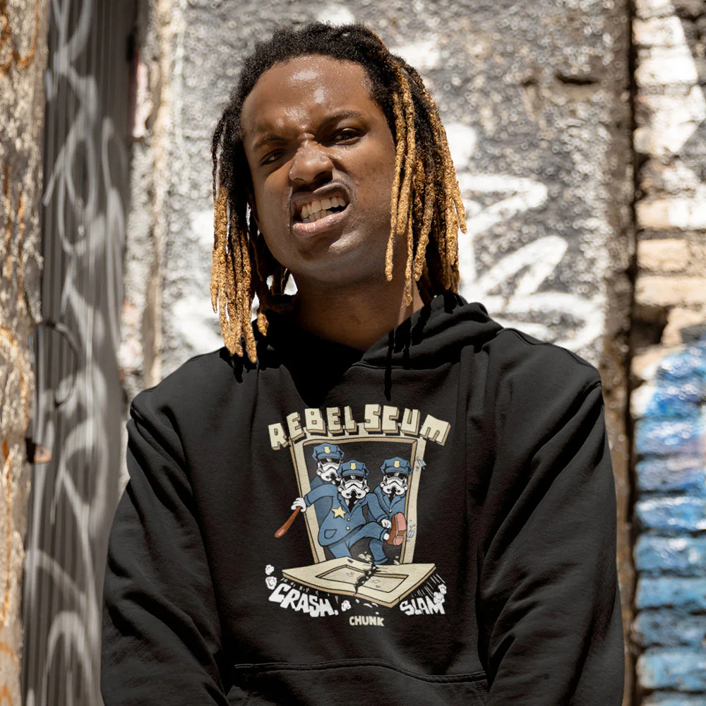 Rebel Scum Black Hoodie - Image 2