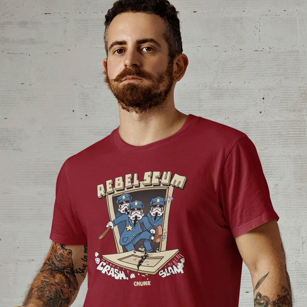 Rebel Scum Cherry Red T-Shirt - Image 2