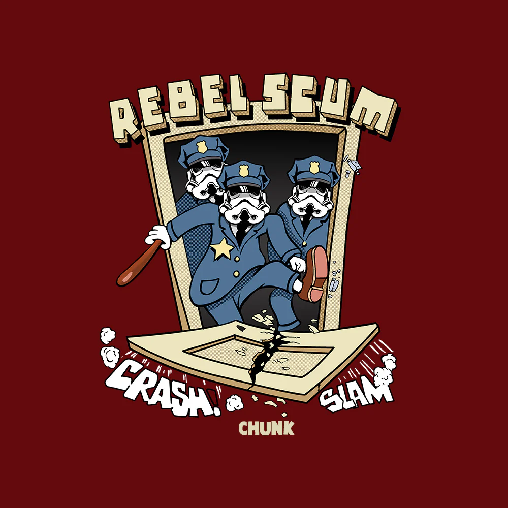 Rebel Scum Cherry Red T-Shirt - Image 3