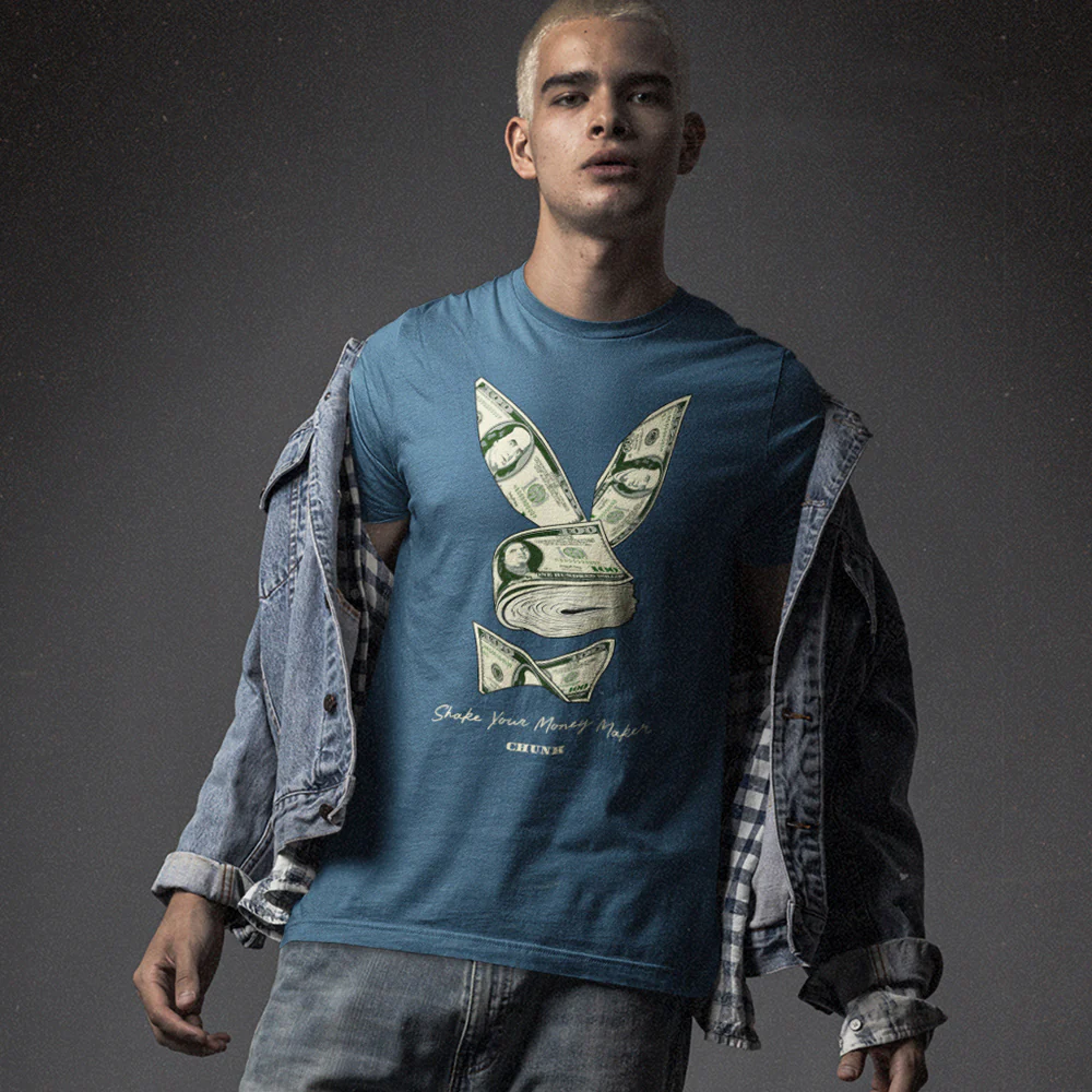 Shake Your Money Maker Faded Denim T-Shirt - Image 2