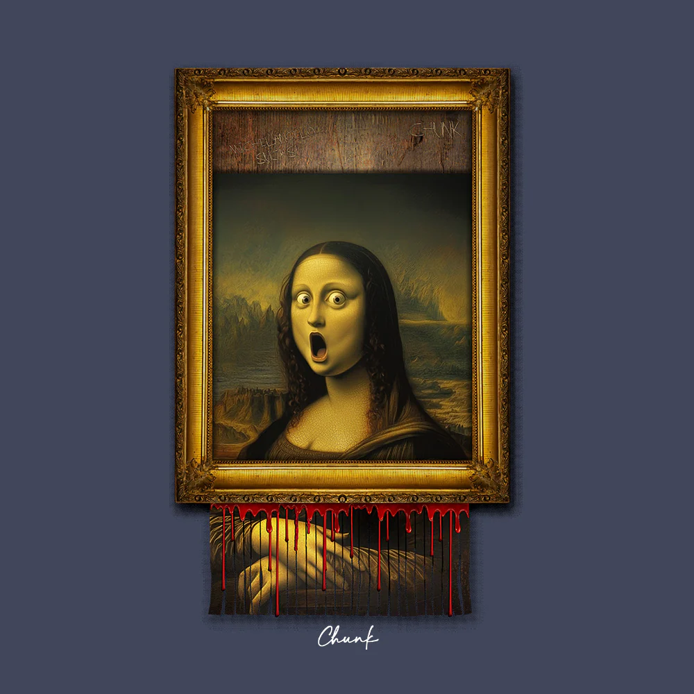 Shredded Mona Faded Navy T-Shirt - Image 3
