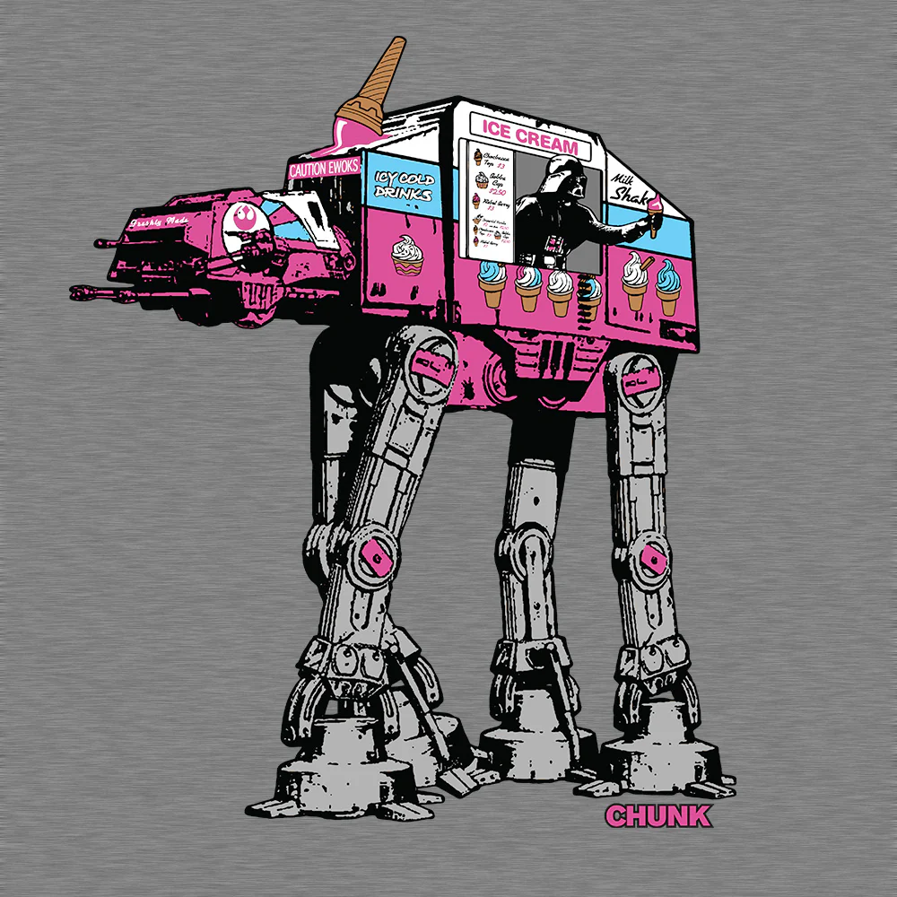 Space Ice Cream Heather Grey T-Shirt - Image 2