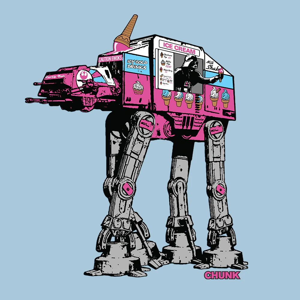 Space Ice Cream Light Blue T-Shirt - Image 2