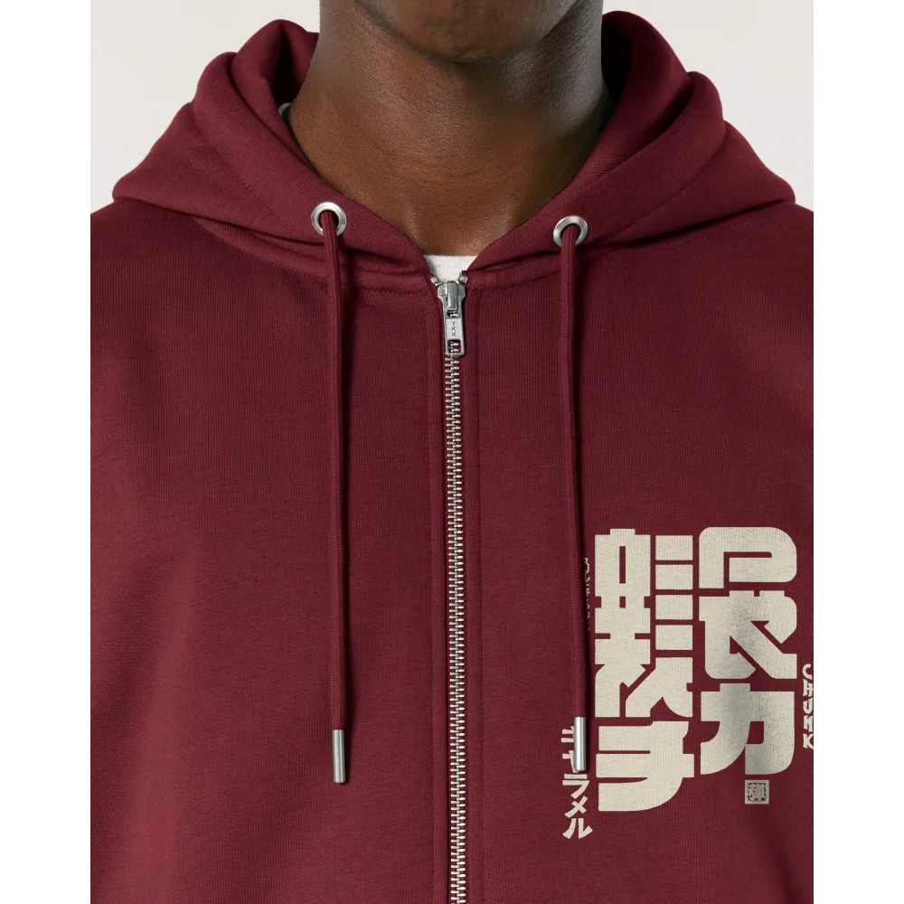 Storm Calligraphy Burgundy Zip Up Hoodie - Image 3