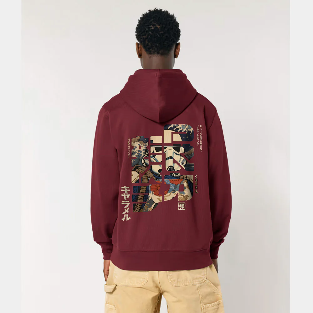 Storm Calligraphy Burgundy Zip Up Hoodie - Image 4