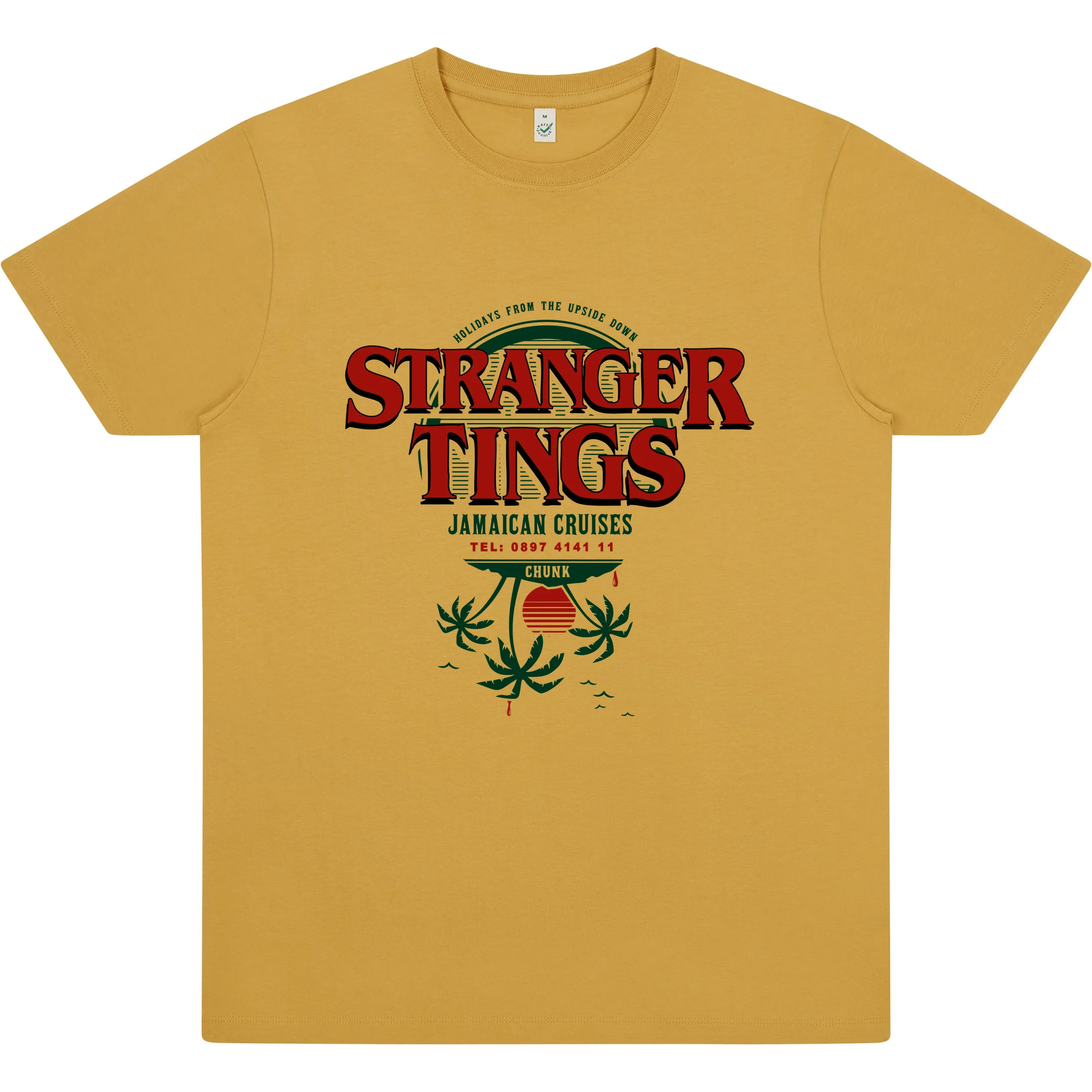 Stranger Tings Faded Mustard T-Shirt - Image 3