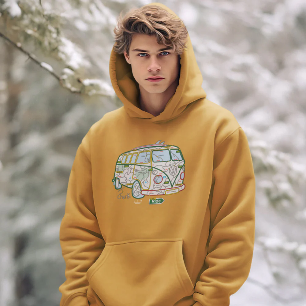 Surf Ride Burnt Yellow Hoodie - Image 2