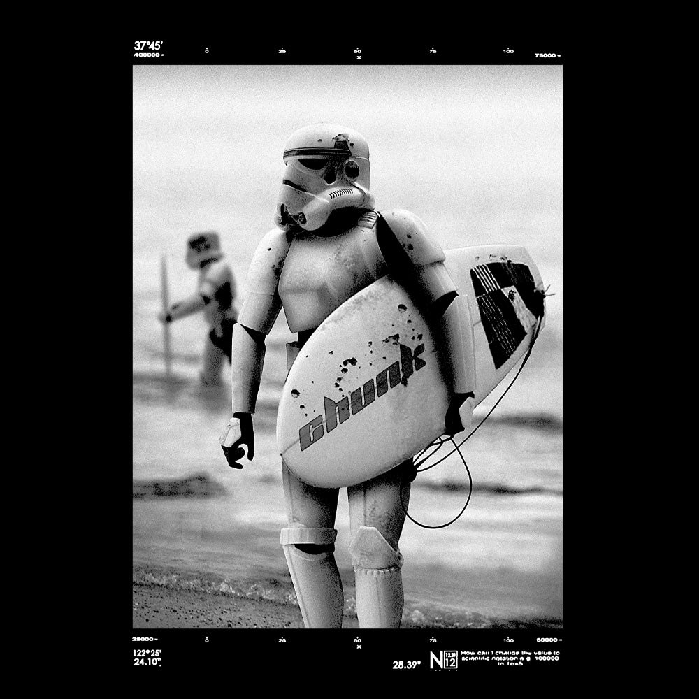 Surfing Trooper Black T-Shirt - Image 3