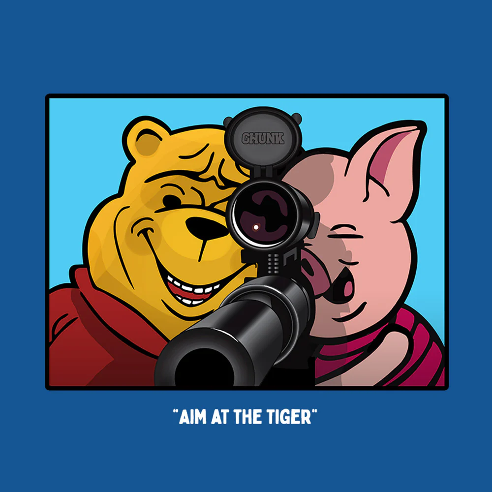 Tiger Hunting Bright Blue T-Shirt - Image 3