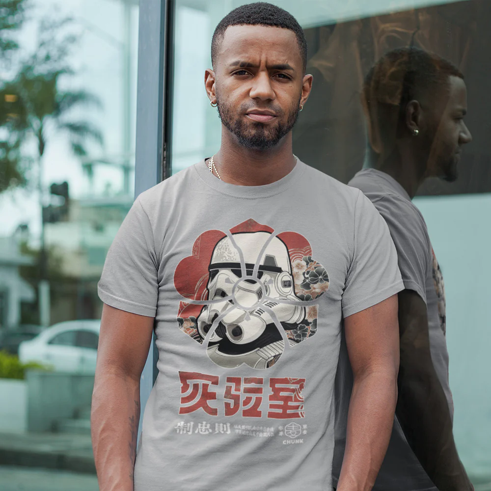 Trooper Flower Light Grey T-Shirt - Image 2