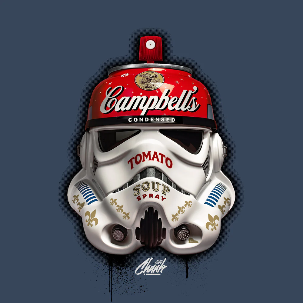 Trooper Spray Faded Denim T-Shirt - Image 3