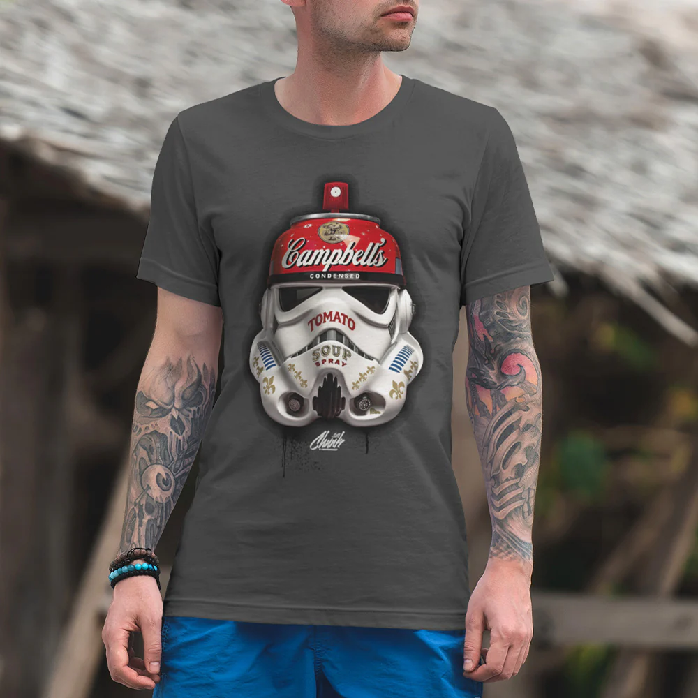 Trooper Spray Ink Grey T-Shirt - Image 2