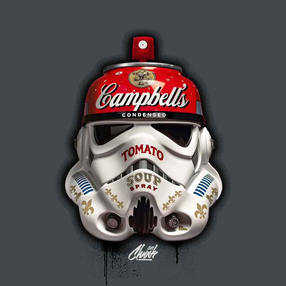 Trooper Spray Ink Grey T-Shirt - Image 3