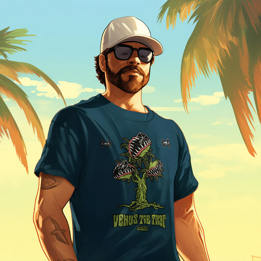 Venus Tie Trap Denim Blue T-Shirt - Image 2