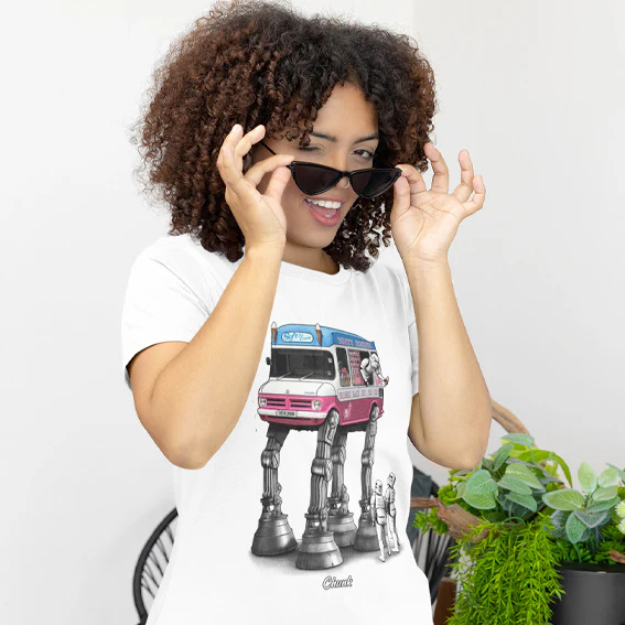 Walking Ice Cream White T-Shirt - Image 2