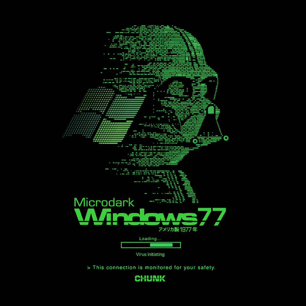 Windows 77 Black T-Shirt - Image 2